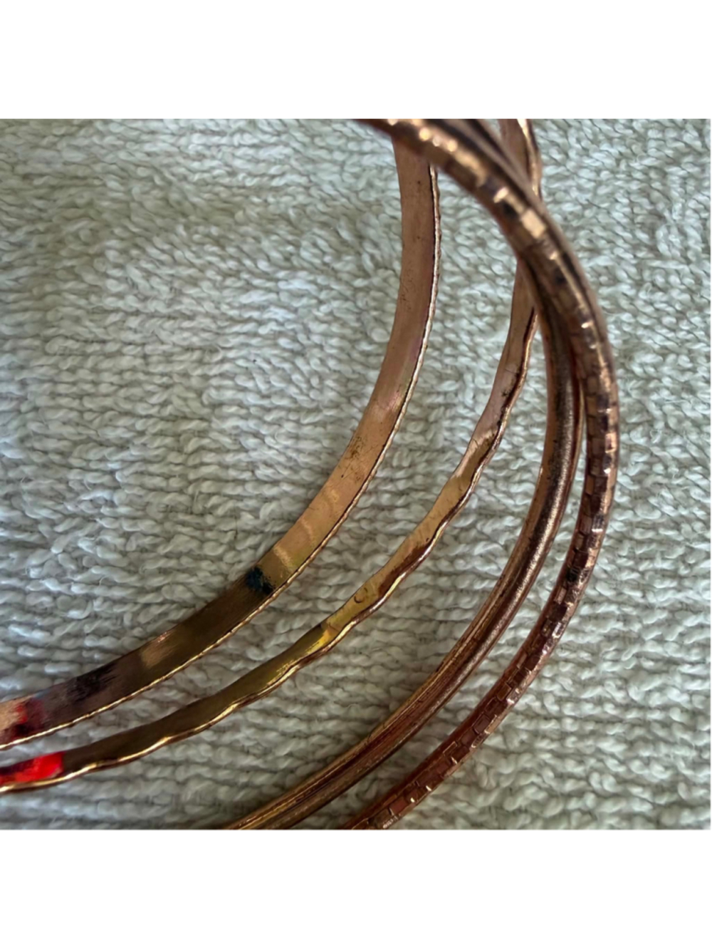Women's Copper Bangle Bracelet Set of 4 - Picture 4 of 6